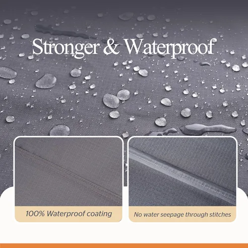 Vista 11 de WJ-X3 Funda redonda para muebles de patio, 62 pulgadas de profundidad x 31 pulgadas de alto, impermeable, resistente a los rayos UV, funda
