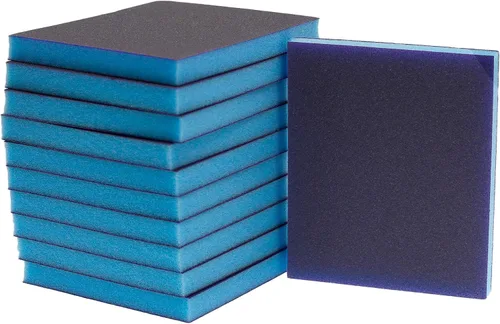 Vista 7 de BokWin 16 esponjas de lijado, bloques de arena lavables de grano 120, bloques de lijado húmedo y seco para plástico, madera, metal, muebles