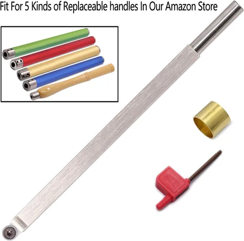 Vista 3 de Herramienta de torneado de madera con punta de carburo R8.9, acabado de herramienta de torno de madera de carburo hecho de acero inoxidable