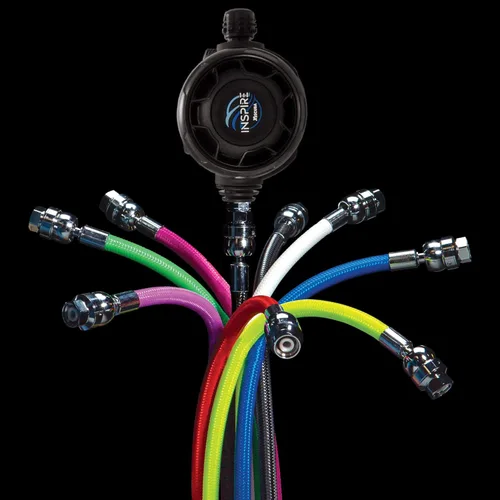 Vista 5 de XS Scuba Miflex DS (Dual Swivel) LP Mangueras - Negro