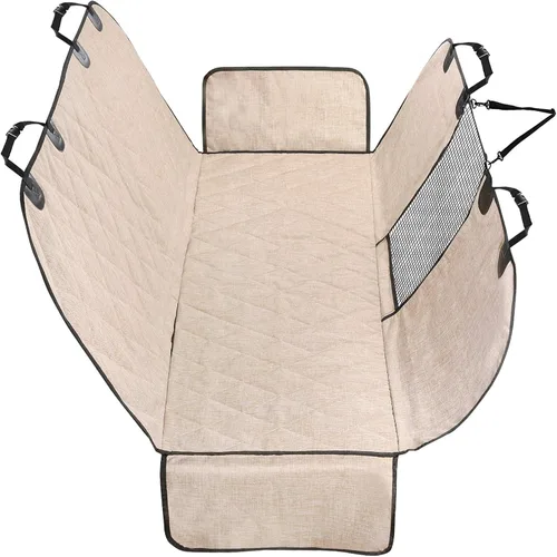 Vista 10 de VIVAGLORY Funda de asiento para perro EasyHammock Dog Hammock, funda de asiento para automóvil, asiento trasero dividido resistente al pelo Gris