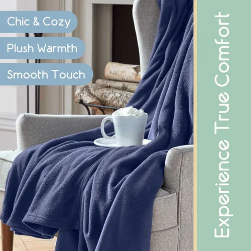 Vista 5 de Vellux Manta de Microforro Polar Tamaño King - Comodidad para Todas las Estaciones, Manta Súper Suave y Ligera para Cama, Sofá, Sillón o Viajes