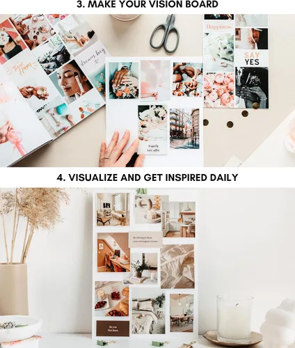 Vista 4 de Libro de Tablero de Visión de Lamare - Más de 1000 Imágenes Estéticas de Tablero de Visión y Citas Motivacionales, Suministros de Tablero de Visión