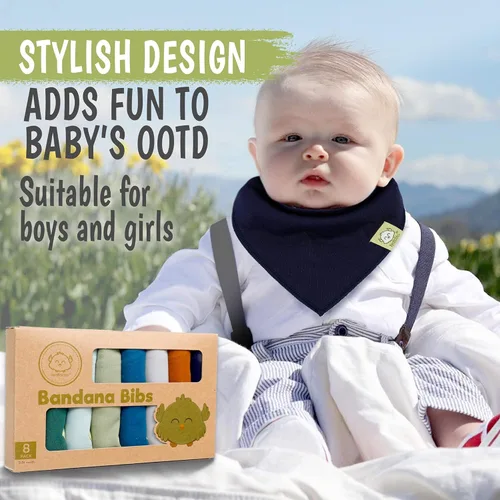 Vista 8 de KeaBabies Baberos de silicona para bebés y baberos orgánicos para bebé, baberos de alimentación para bebés con bolsillo grande para atrapar