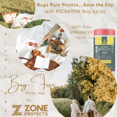 Vista 4 de Toallitas repelentes de insectos sin perfume de Picaridina; 80 toallitas de picaridina, protección probada de 12 horas; mosquitos, garrapatas
