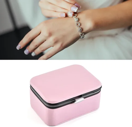 Vista 9 de plplaaoo Small Jewelry Box Compartment Design Convenient Practical Portable Simple Style Travel Jewelry Case for Earrings Rings, Travel Jewelry Box