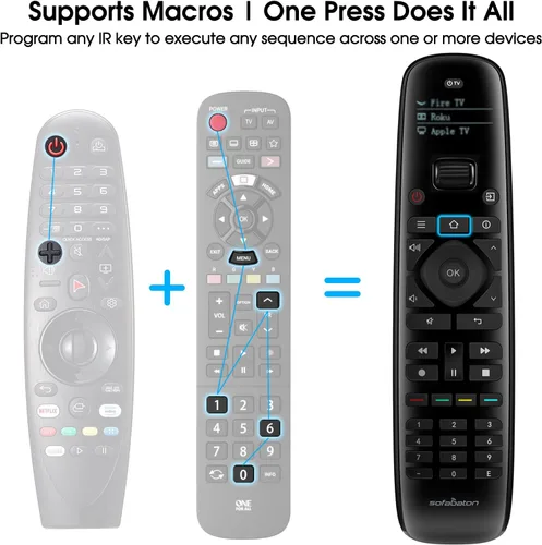 Vista 5 de SofaBaton U2 Mando a Distancia Universal con APP Personalizable, Control Remoto Inteligente Todo en Uno, Compatible con TV/Barra