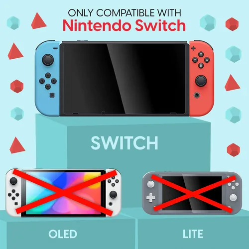 Vista 4 de TALK WORKS Screen Protector Compatible with Nintendo Switch - Scratch, Crack-Resistant, Ultra-Thin HD Touchscreen Tempered Glass Cover (2 Pack)