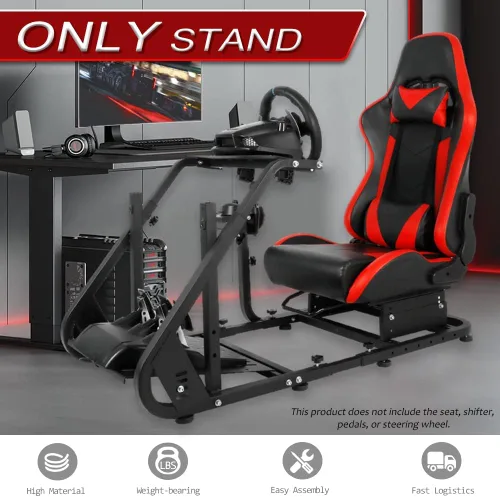 Vista 8 de Marada Soporte de cabina de simulador, soporte de rueda de carreras para Logitech G25 G27 G29 G920 Thrustmaster Fanatec conducción simulador