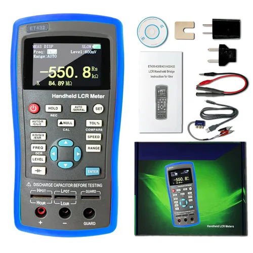 Vista 11 de Medidor LCR Precisión 0.3% Puente eléctrico digital de mano con pantalla TFT Probador de capacitancia multímetro multifunción de inductancia