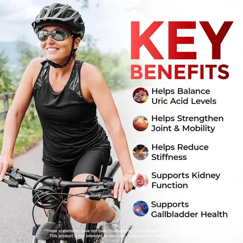 Vista 4 de #1 URIC GO Uric Acid Cleanse Support Supplement for G.O.U.T - Natural Kidney Cleanse Detox Formula Chanca Piedra, Celery Seed, Tart Cherry