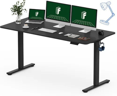 Vista 24 de FLEXISPOT Escritorio Eléctrico de Pie de Una Pieza, 40 x 24 Pulgadas Escritorio Ajustable con Superficie Sin Costuras, Controlador de Memoria