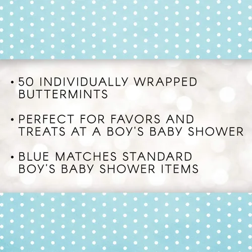 Vista 4 de Darice Mentas de mantequilla envueltas individualmente, 50 piezas, mentas de gran sabor, ideales para recuerdos de baby shower, adición divertida a