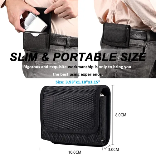 Vista 6 de Miimall Funda para Samsung Galaxy Z Flip 7 6 5 4, funda de nailon para teléfono con clip para cinturón para Samsung Galaxy Z Flip 7/6/5/4/3, funda