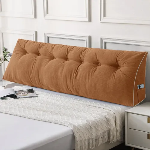 Vista 37 de Sasttie Almohada de cabecera tamaño Queen, almohada de cuña cabecera para sentarse en la cama, cojín triangular con soporte de respaldo para leer
