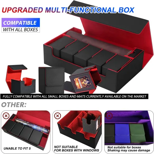Vista 8 de Estuche de almacenamiento prémium para tarjetas coleccionables TCG, caja con capacidad para más de 1800 tarjetas con funda para MTG, YuGiOh, Uno