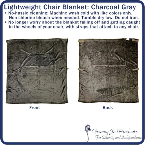 Vista 4 de Granny Jo Products Manta ligera para silla de ruedas, color gris carbón