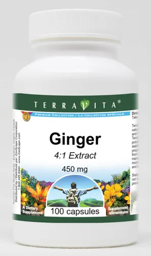 Terravita Jengibre 4:1-450 mg (100 cápsulas, ZIN: 521932)