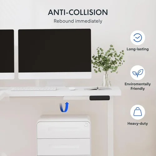 Vista 37 de FLEXISPOT Escritorio de esquina profesional con motor dual en forma de L, escritorio eléctrico de pie, escritorio de pie con altura ajustable, mesa