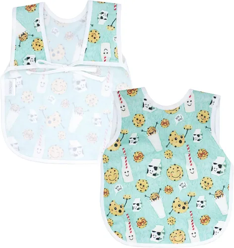 BapronBaby Food Prints Bapron - Babero más seguro sin corbata para el cuello, para bebés y niños pequeños, suave al agua, sin PVC, BPA y ftalatos, 6