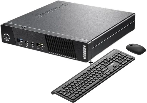 Vista 3 de Lenovo ThinkCentre M73 Mini computadora de escritorio, Intel Core i5-4570T hasta 3.6 GHz, 8 GB de RAM, 256 GB SSD, WiFi Bluetooth, teclado y mouse