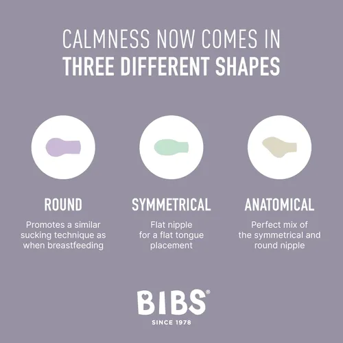 Vista 4 de BIBS Chupetes de 0 a 6 meses, paquete de 3 chupetes Pezón simétrico sin BPA Fabricado en Dinamarca Colección Try-It marfil (azul bebé)