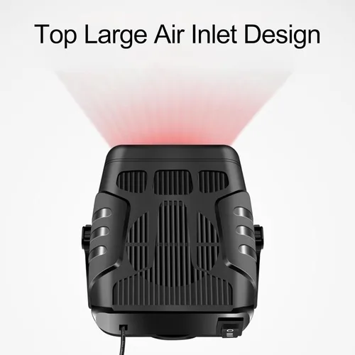 Vista 3 de Calentador de espacio inalámbrico portátil con carga USB doble, 2 ajustes de calor para escritorio de oficina (no incluye batería)