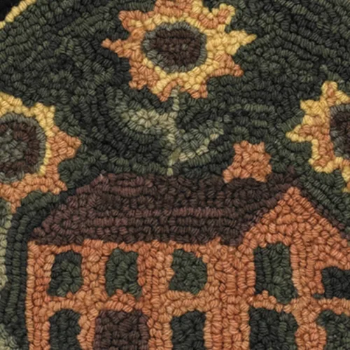 Vista 6 de Park Designs House and Sunflowers - Almohadilla para silla con ganchos Cojín redondo de 14.5 pulgadas con lazos cosidos Hilo de bucle