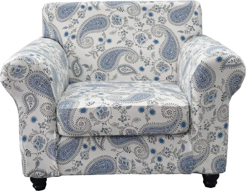 Vista 63 de KRFOONN Funda de sofá de 4 piezas con estampado para sofás de 3 cojines, funda elástica con 3 fundas de cojín separadas, protector de muebles