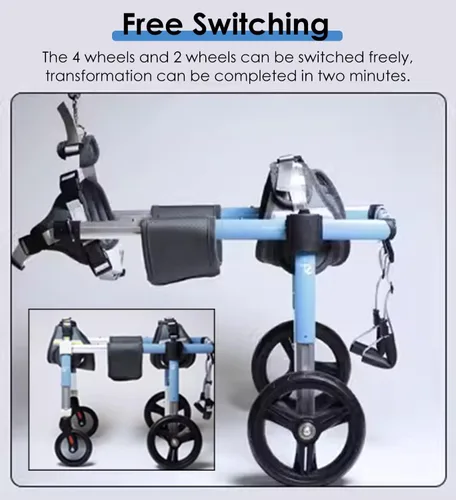 Vista 3 de Dog Wheelchair Injured All Legs Pet Leg Braces, Small Medium Large Handicap 4 Wheels Full Support, Comfortable Wheel Rolling Tools