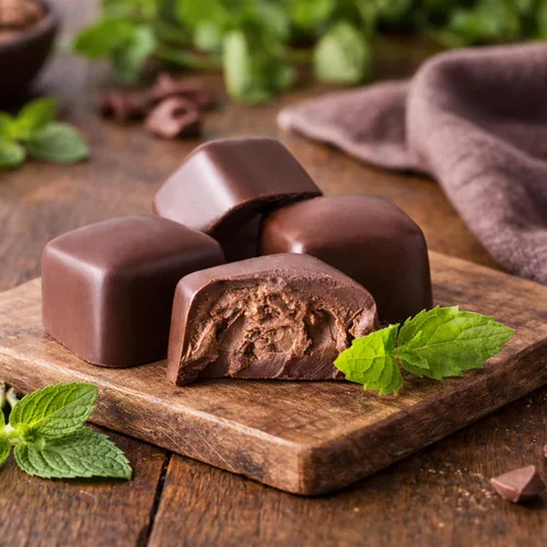 Vista 5 de Utah Truffles Trufas de chocolate con menta, trufas de chocolate con leche y menta, centro cremoso de tamaño de bocado, bolsa resellable de 16 onzas