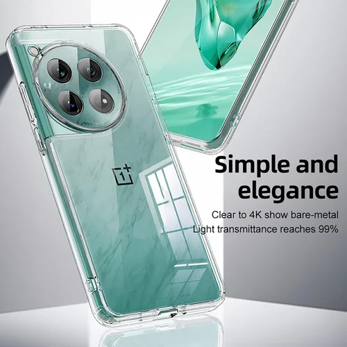 Vista 2 de MingWei OnePlus 12 Funda transparente de TPU suave [absorción de impactos] delgada y ligera a prueba de golpes, funda protectora híbrida compatible