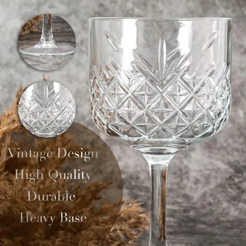 Vista 3 de Juego de 2 vasos vintage extra grandes, copas de cóctel con diseño de cristal, copa de vino de champán Martini Margarita de tallo largo, elegantes