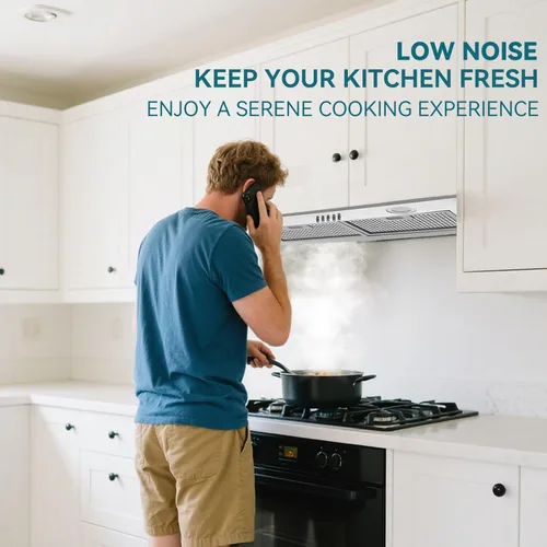 Vista 8 de Campana extractora integrada/de inserción de 700 CFM de 30 pulgadas - Campana de ventilación de cocina convertible con conductos/sin conductos con 3