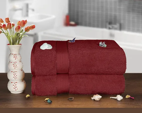 Vista 3 de GLAMBURG Sábana de baño de algodón extra grande premium de 700 GSM 35x70 - 100% algodón peinado - Calidad de hotel y spa de lujo - Duradera