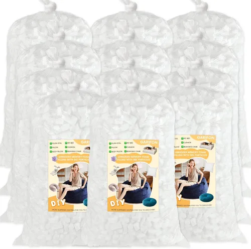 Vista 18 de Relleno de Puf, Relleno de Espuma Viscoelástica Triturada de 30 Libras, Relleno de Silla de Puf, Inserto de Recarga para Puf, Relleno para Saco