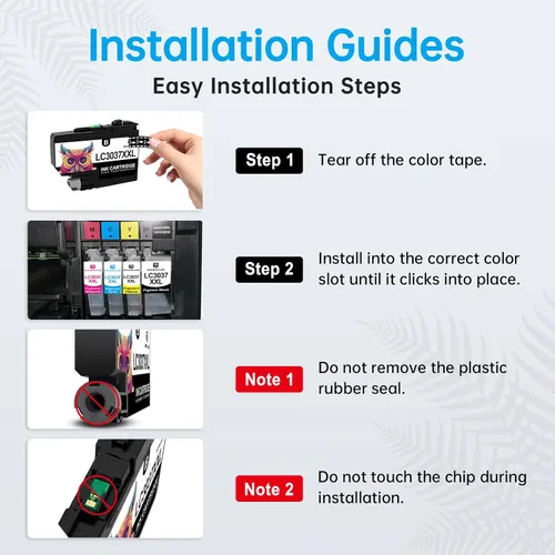 Vista 4 de LC3037 Ink Cartridges 4-Pack BKCMY, Super High Yield Compatible for Brother LC3037 LC3037XXL LC3039 MFC-J6545DW Printer Ink