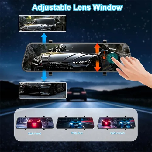 Vista 4 de Espejo Dash Cam 4K frontal y 2.5K trasero, cámara de espejo retrovisor IMX415 para automóviles, WiFi de 5.8 GHz, WDR, sensor G