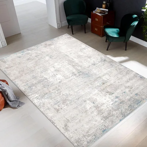 Vista 2 de Pasargad Home Turkish Stella Design - Alfombra de área abstracta de color beige/L. gris, 2 pies 0 pulgadas x 3 pies 0 pulgadas
