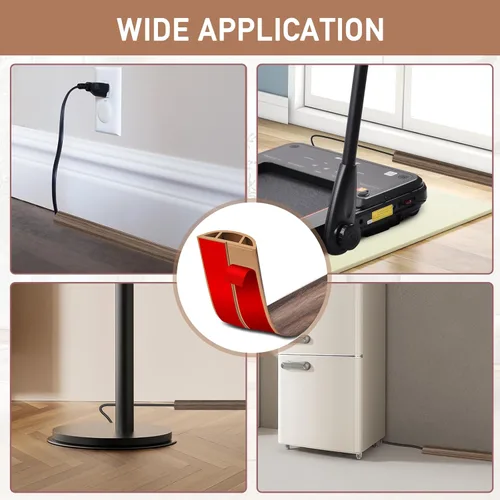Vista 61 de Cubierta de Cable para Suelo Autoadhesiva Ocultador de Cables Cubiertas de Cable de Extensión para Suelo para Protector de Cable de Alimentación