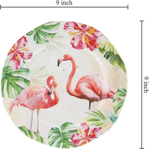 Vista 3 de UP ware Flamingo - Juego de platos de ensalada de melamina con forma de flor para risotto, pasta y ensalada, sin BPA, aptos para lavavajillas, rosa