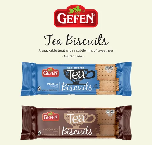 Vista 4 de Gefen Galletas de té de vainilla sin gluten, 4.2 onzas (paquete de 3) Galletas de té sociales Kosher para Pascua