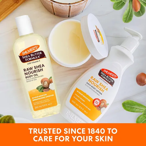 Vista 10 de Palmer's Aceite corporal de fórmula de karité con manteca cruda y vitamina E, hidratante corporal profundo para calmar y nutrir la piel seca