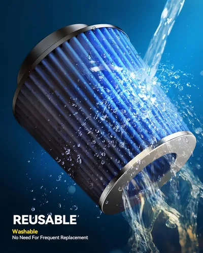 Vista 8 de PHILTOP Kit de sistema de admisión de aire frío de 2.5" compatible con Honda Civic 2001 2002 2003 2004 2005 1.7L L4, alto rendimiento, azul