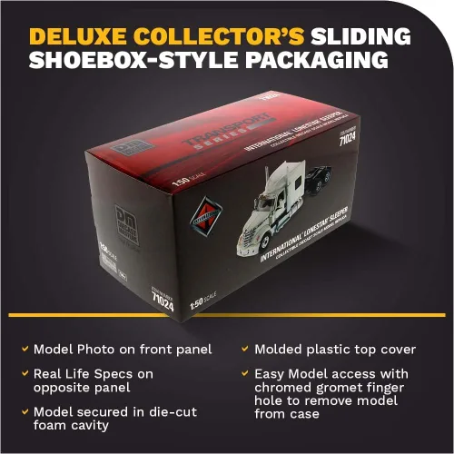 Vista 6 de Diecast Masters International Lonestar Sleeper Cab Truck Tractor, SFFA Tándem con cama de 72 pulgadas Semirremolques modelo a escala de estrella