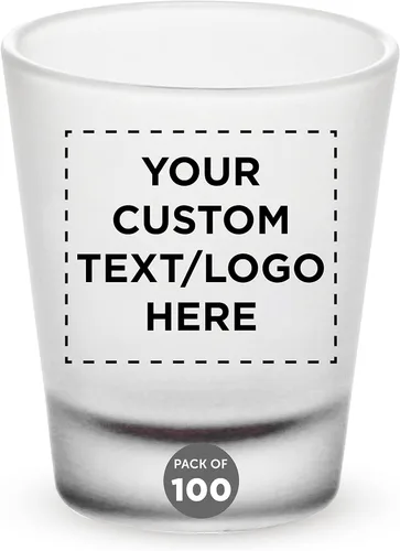 Vista 28 de Vasos de chupito de vidrio esmerilado personalizados de 1.75 onzas, juego de 10, paquete personalizado a granel, ideal para bodas, cumpleaños