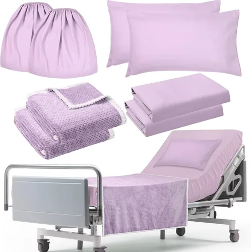 Vista 23 de SmoothNovelty Juego de 4 Sábanas de Cama de Hospital, Sábanas Estándar de Punto Suave de Calidad, Incluye Sábana Bajera Ajustable, Funda de Edredón