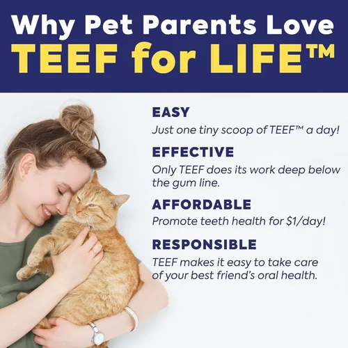 Vista 7 de TEEF FOR LIFE Protektin30 - Paquete de repuesto en polvo dental prebiótico para gatos, fórmula derivada de plantas, clínicamente probada que combate