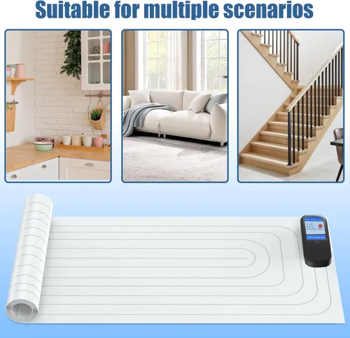 Vista 4 de scat Mat para gatos y perros – Tapete eléctrico de entrenamiento para mascotas con 3 modos, funciona con pilas, almohadilla de choque para mantener