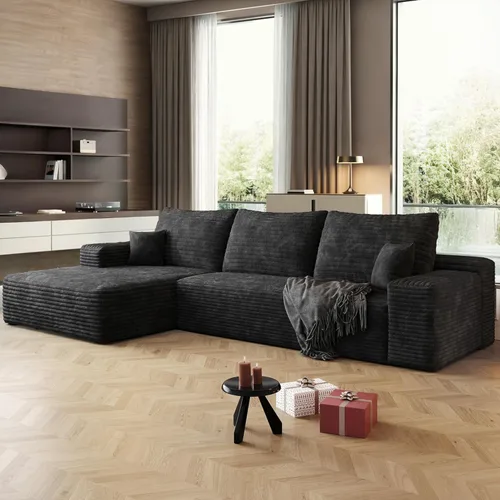 Vista 74 de Sofás seccionales de 105" para sala de estar, sofá nube con forma de L tapizado sin estructura rígida, sofá seccional moderno modular con chaise